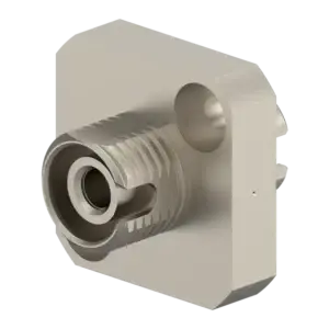 HUBER+SUHNER FC/APC Single-Mode Fiber Optic Adapter, Simplex, 2-Hole Flange, Metal (Wide Key)